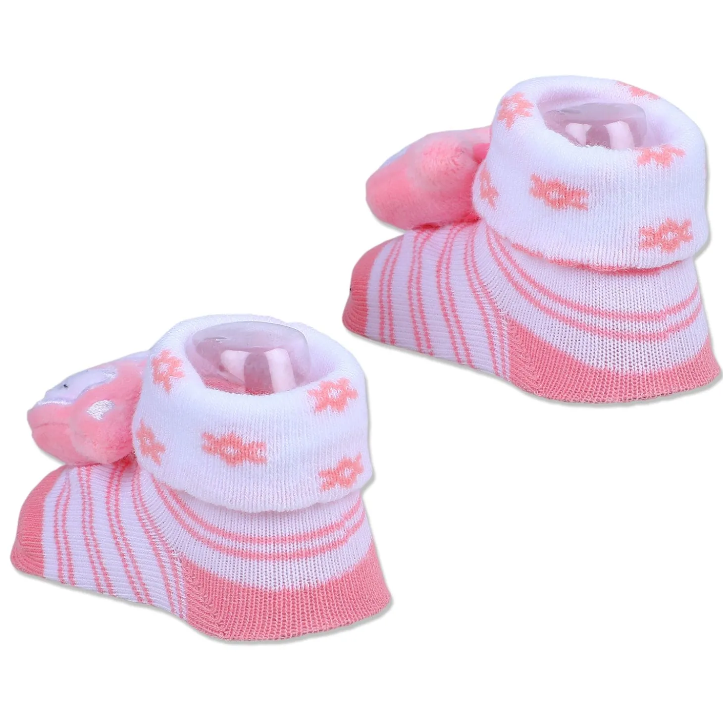 Baby Moo Sleepy Puppy Cotton Anti-Skid 3D Socks - Pink