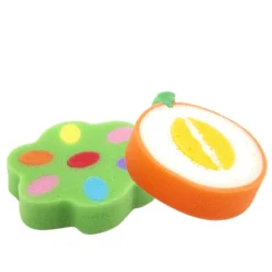 Baby Moo Sliced Custard Apple And Orange 2 Pk Bath Sponge - Multicolour