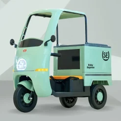 Baby Moo Smart Ride on 3-Wheeler Electric Van - 12V Rechargeable Battery-Powered Transport Vehicle with Music & Lights - Green