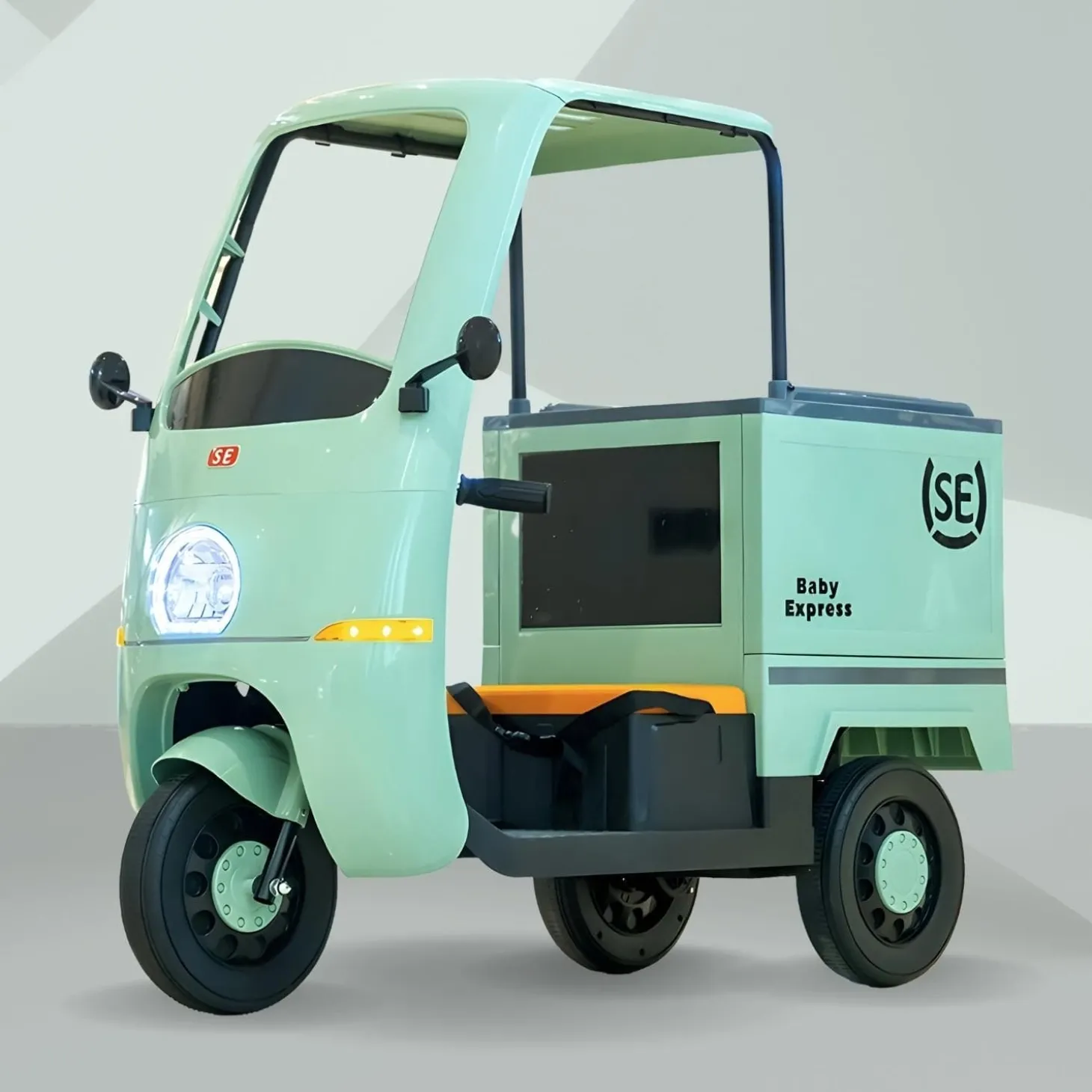 Baby Moo Smart Ride on 3-Wheeler Electric Van - 12V Rechargeable Battery-Powered Transport Vehicle with Music & Lights - Green