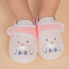 Baby Moo Smiling Bear Soft Sole Anti-Slip Booties - Peach