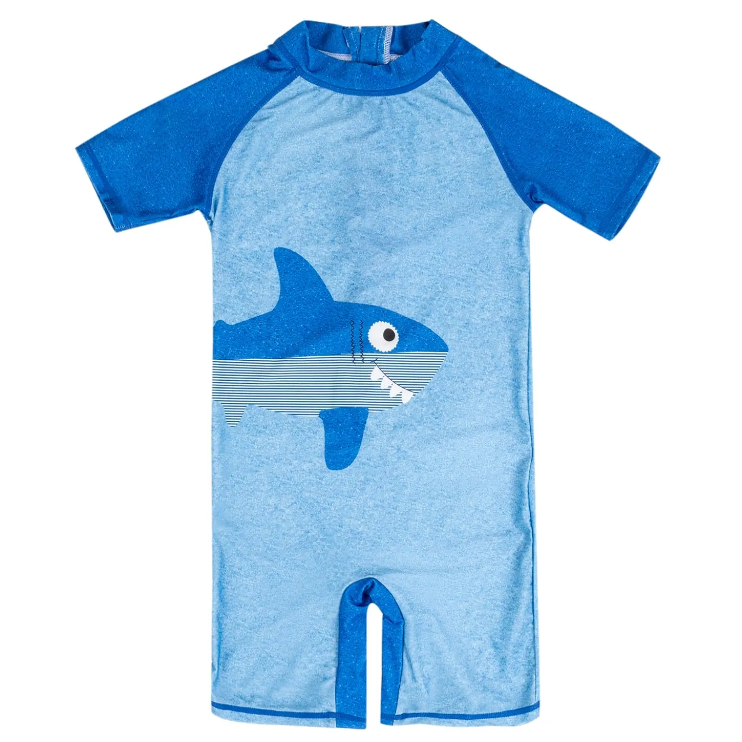 Baby Moo Smiling Shark Beach Bodysuit One-Piece Swimsuit Pool Swimming Costume - Blue
