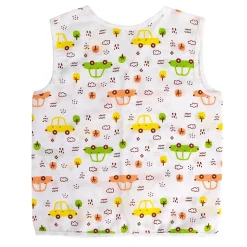 Baby Moo Smiling Stars Printed V-Neck Sleeveless Front Opening Button Cotton Jhablas 5 Pcs - Yellow, Multicolour