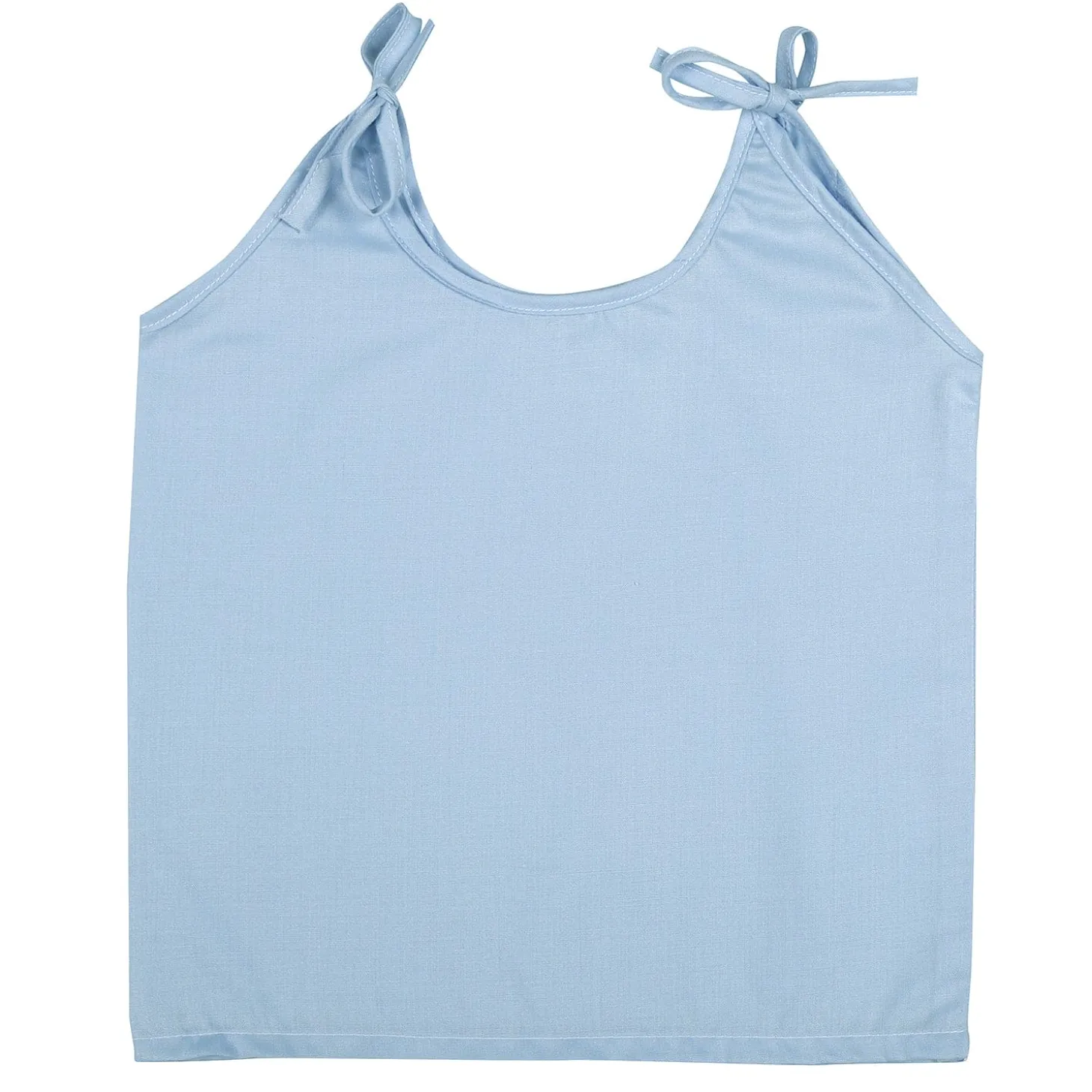 Baby Moo Solid Round Neck Sleeveless Tie Knot Cotton Jhablas 5 Pcs - Blue, Multicolour
