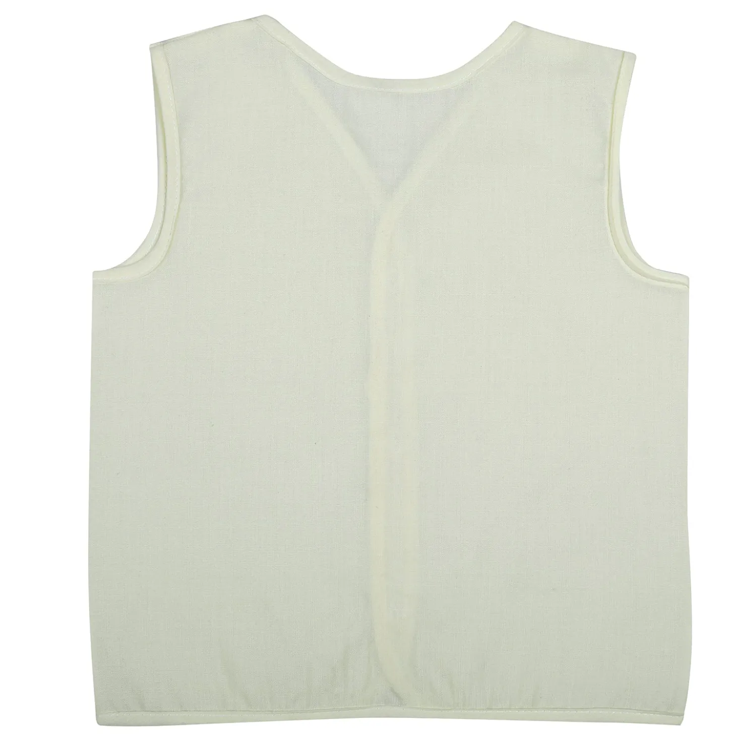 Baby Moo Solid V-Neck Sleeveless Front Opening Button Cotton Jhablas 5 Pcs - Blue, Multicolour