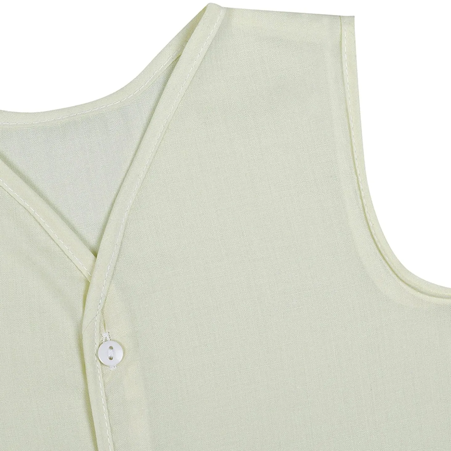 Baby Moo Solid V-Neck Sleeveless Front Opening Button Cotton Jhablas 5 Pcs - Blue, Multicolour