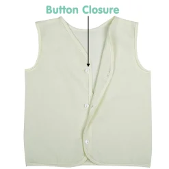 Baby Moo Solid V-Neck Sleeveless Front Opening Button Cotton Jhablas 5 Pcs - Blue, Multicolour