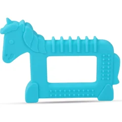 Baby Moo Soothing Silicon Teether BPA And Toxin Free Pack of 2 - Unicorn Blue And Hippo Pink