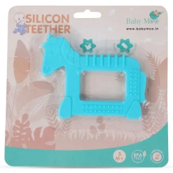 Baby Moo Soothing Silicon Teether BPA And Toxin Free Pack of 2 - Unicorn Blue And Hippo Pink