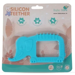 Baby Moo Soothing Silicon Teether BPA And Toxin Free Pack of 2 - Elephant Blue And Hippo Purple
