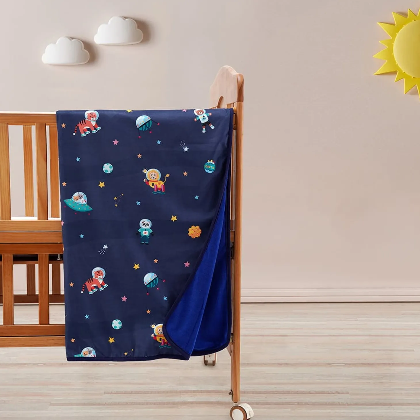 Baby Moo Space All Season Premium Blanket - Blue