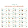 Baby Moo Space And Cartoons Personalised Photo And Name Waterproof Labels 40 Pcs Stationery Set For Children - Multicolour