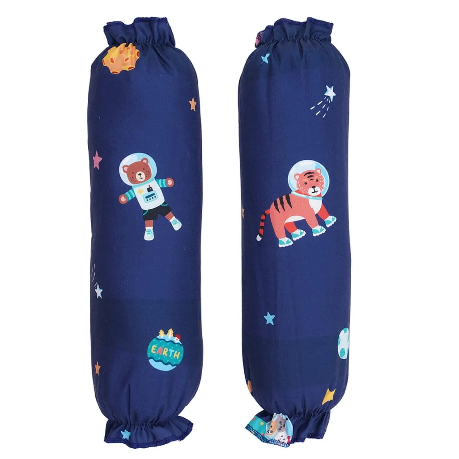 Baby Moo Space Bedding Gift Set 2 Bolsters, U Pillow, Mattress And Quilt Set - Blue