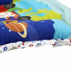 Baby Moo Space Mattress With Fixed Neck Pillow And Bolsters - Blue