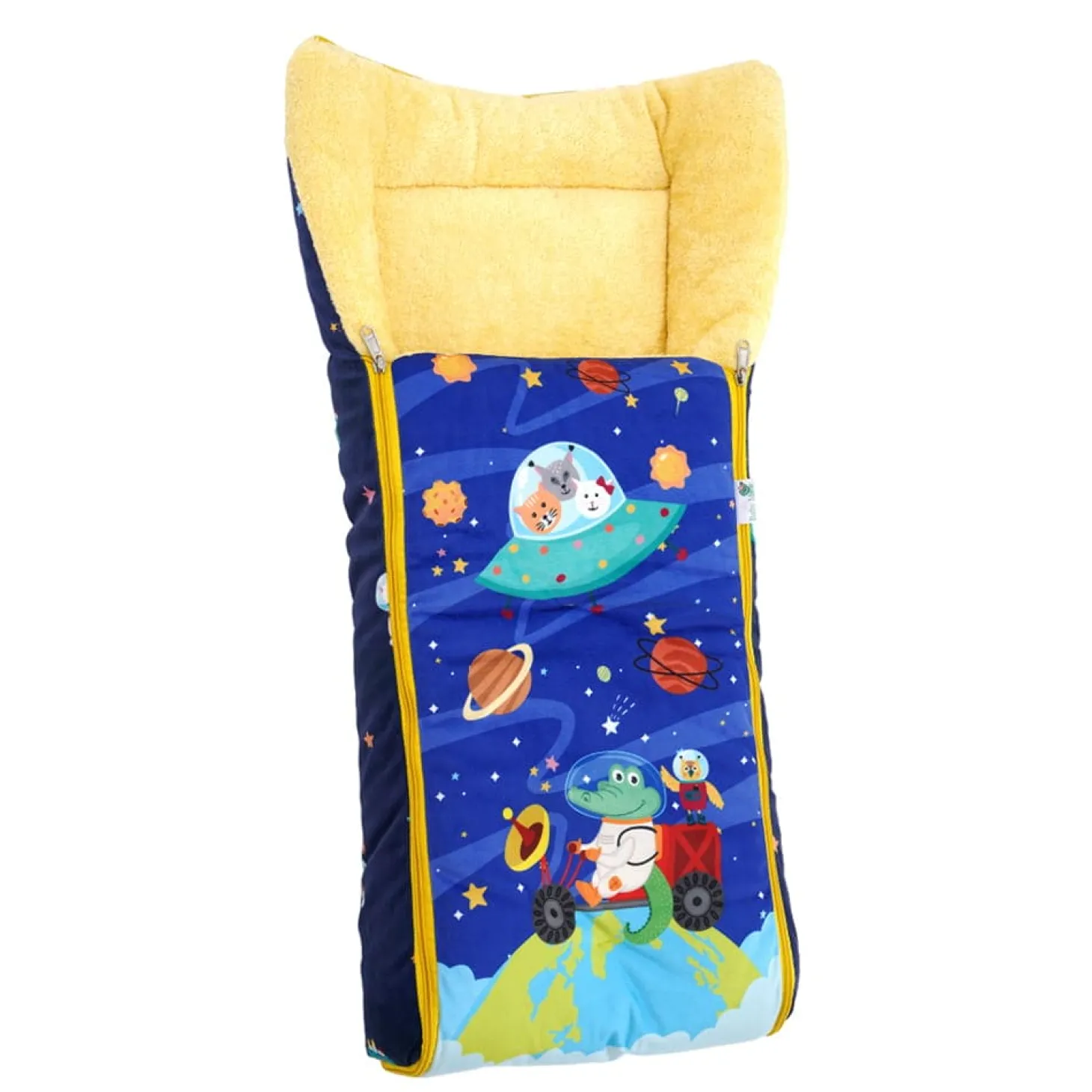 Baby Moo Space Premium Carry Nest Velvet With Fur Lining Sleeping Bag - Blue