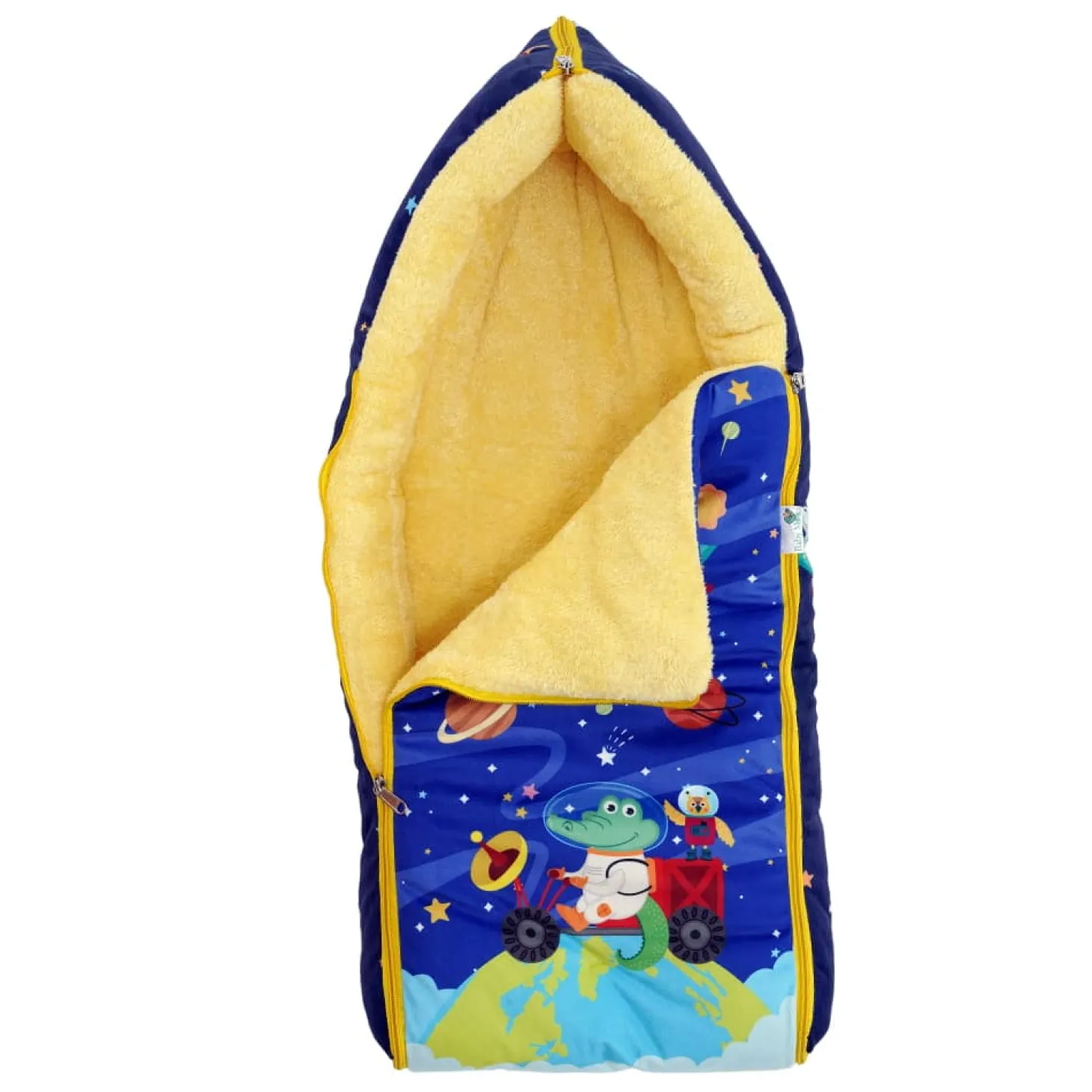 Baby Moo Space Premium Carry Nest Velvet With Fur Lining Sleeping Bag - Blue