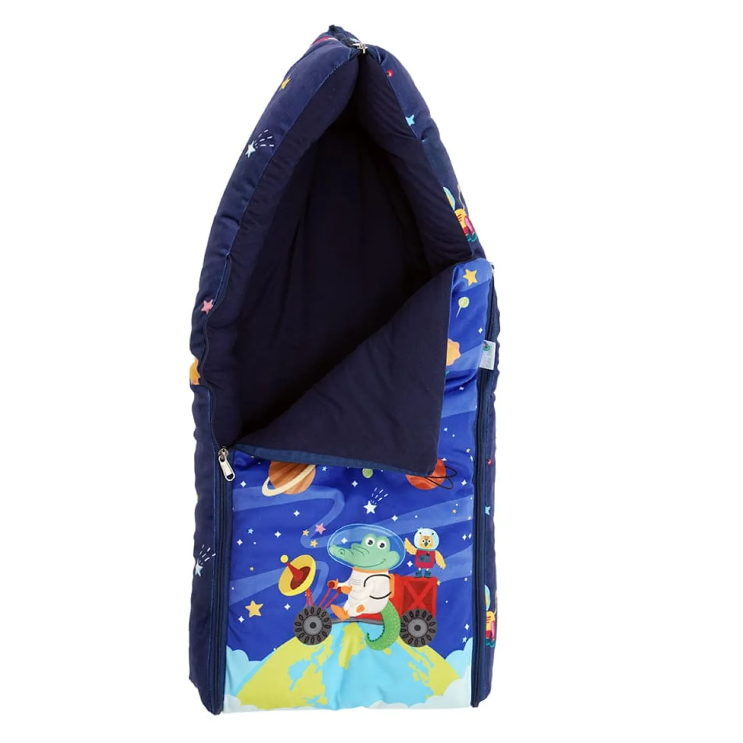 Baby Moo Space Premium Carry Nest Velvet With Hosiery Lining Sleeping Bag - Blue