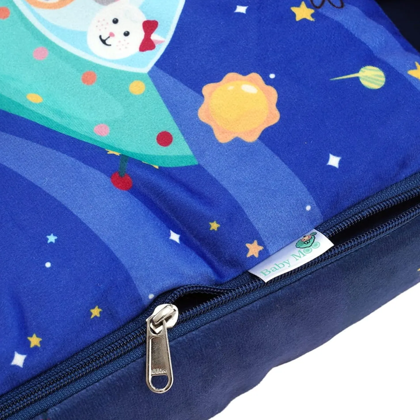 Baby Moo Space Premium Carry Nest Velvet With Hosiery Lining Sleeping Bag - Blue