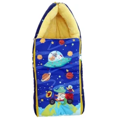 Baby Moo Space Premium Carry Nest Velvet With Fur Lining Sleeping Bag - Blue