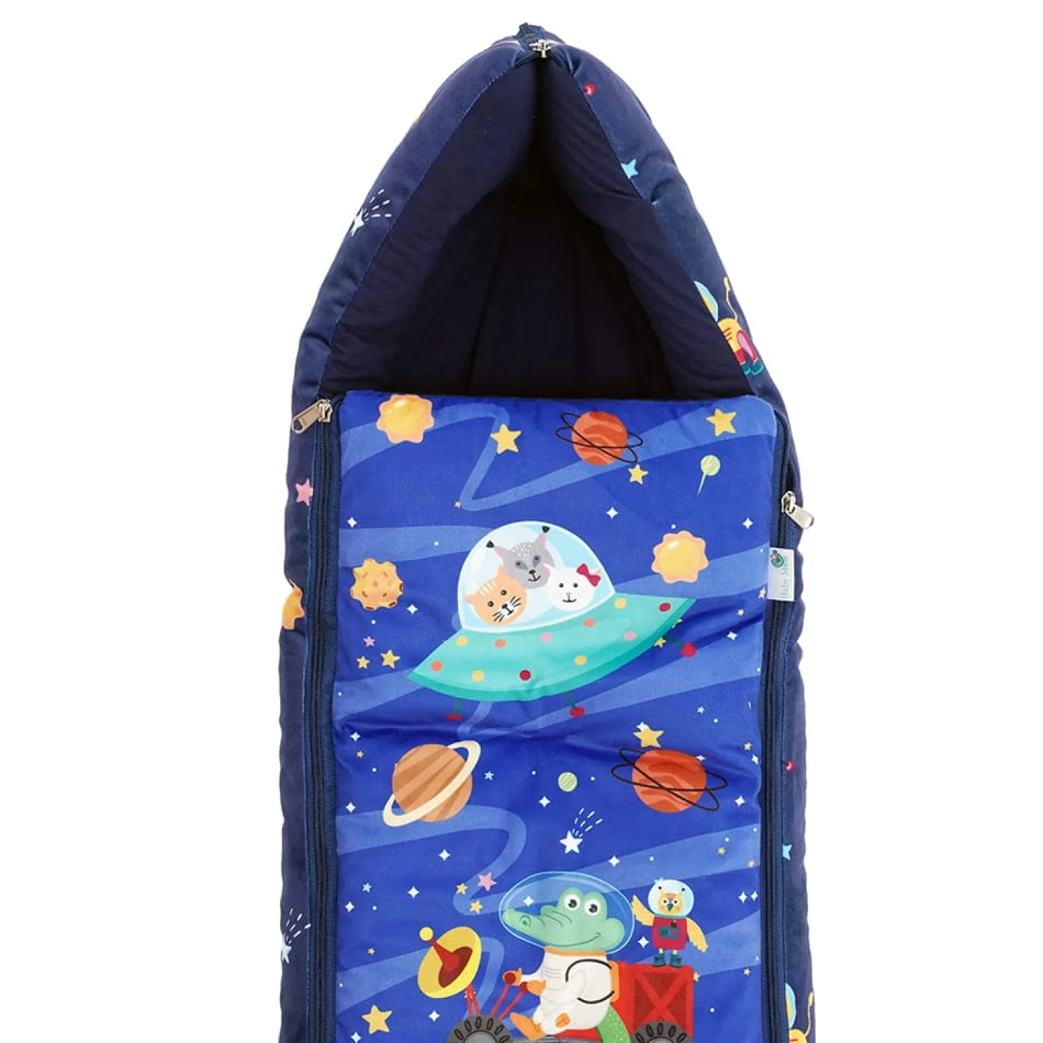 Baby Moo Space Premium Carry Nest Velvet With Hosiery Lining Sleeping Bag - Blue