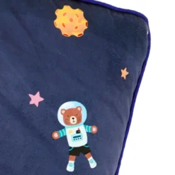 Baby Moo Space Soft Velvet U Pillow, 2 Side Bolsters Mattress Set - Blue