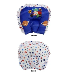 Baby Moo Space Soft Velvet U Pillow, 2 Side Bolsters Mattress Set - Blue