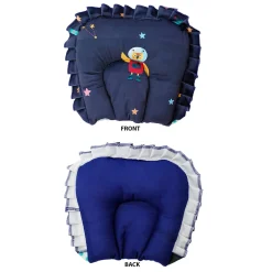 Baby Moo Space Soft Velvet U Pillow, 2 Side Bolsters Mattress Set - Blue