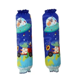 Baby Moo Space Soft Velvet U Pillow, Side Bolsters 5 Pcs Mattress And Blanket Set - Blue