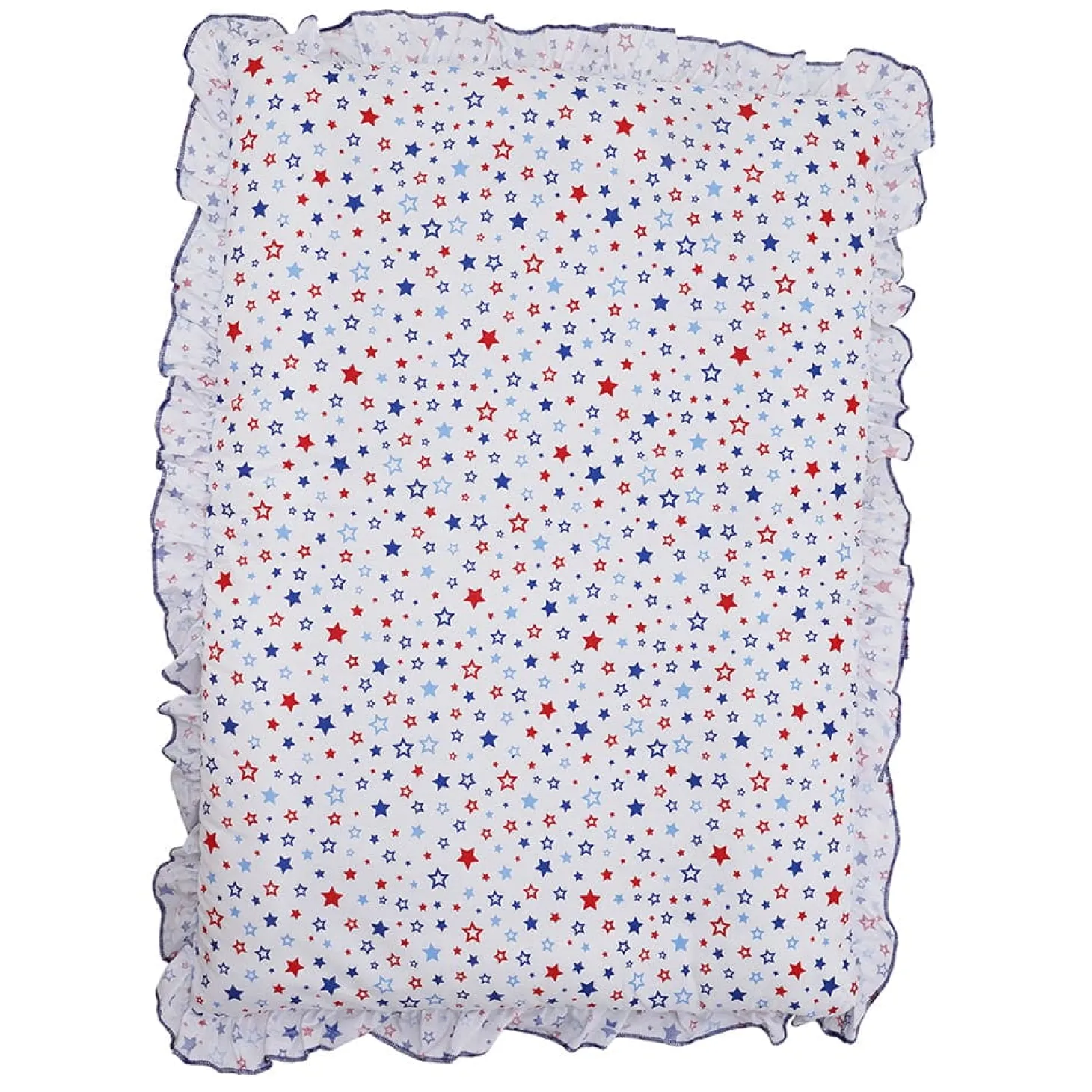 Baby Moo Space Soft Velvet U Pillow, Side Bolsters 5 Pcs Mattress And Blanket Set - Blue
