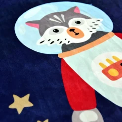 Baby Moo Space Velvet And Fur XL Blanket - Blue