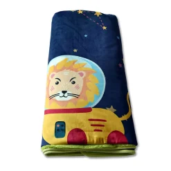Baby Moo Space Velvet And Fur XL Blanket - Blue