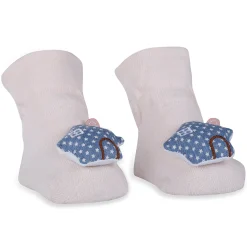Baby Moo Star House Cotton Anti-Skid 3D Socks - Pink