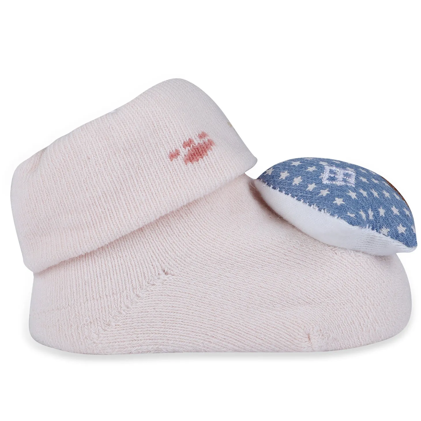 Baby Moo Star House Cotton Anti-Skid 3D Socks - Pink