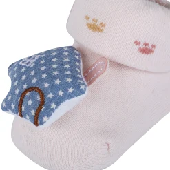 Baby Moo Star House Cotton Anti-Skid 3D Socks - Pink