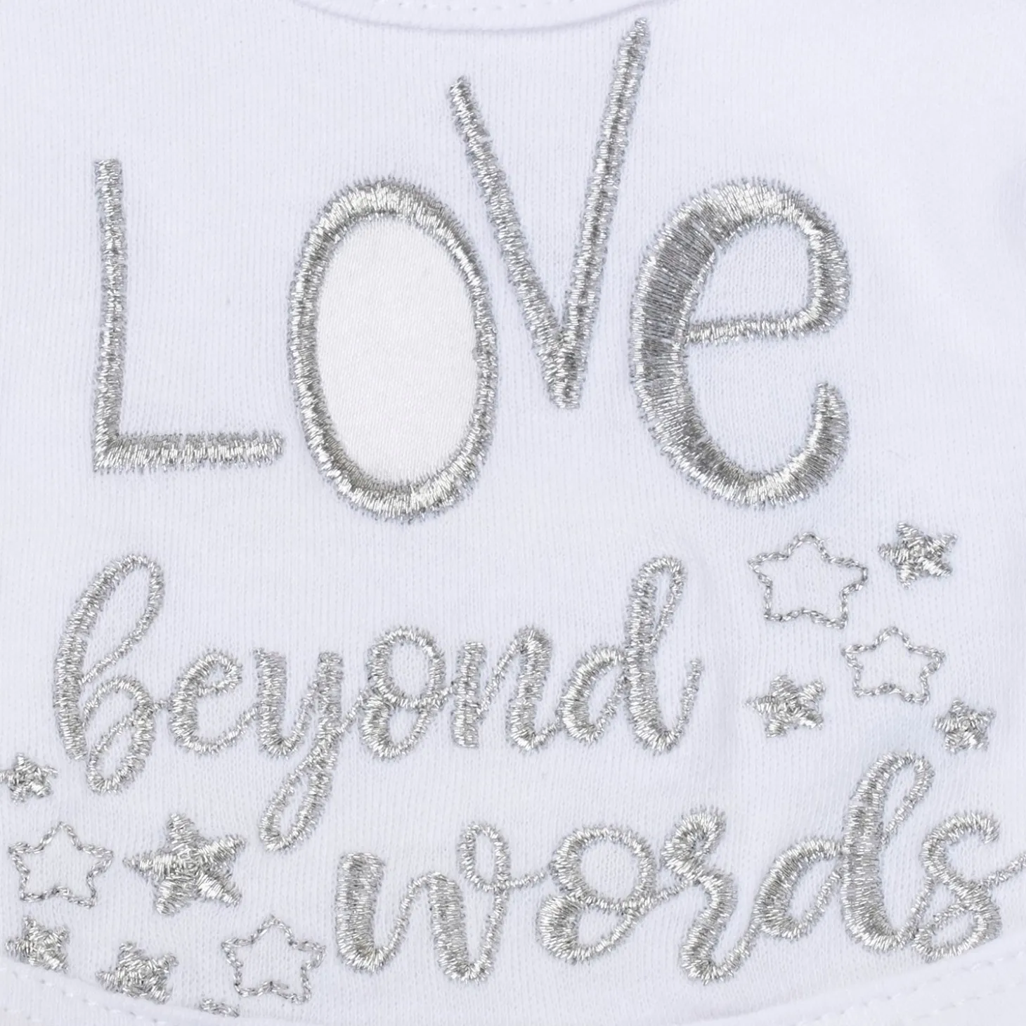 Baby Moo Star Love Gift Set 5 Piece With Bodysuits, Bib, Cap, Mittiens - White