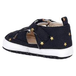 Baby Moo Starry Stylish Anti-Slip Velcro Hook-Loop Sandals - Black