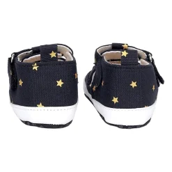 Baby Moo Starry Stylish Anti-Slip Velcro Hook-Loop Sandals - Black