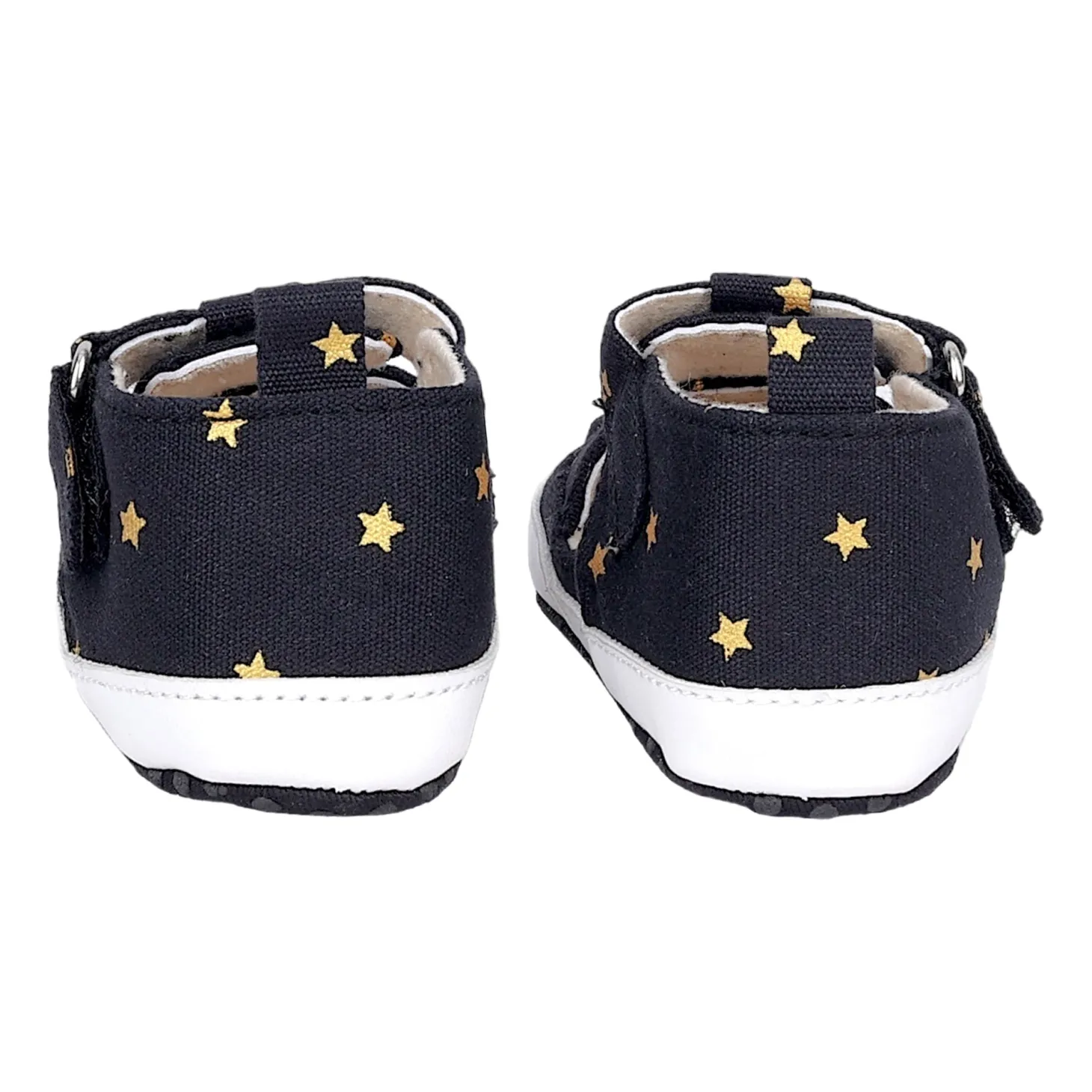Baby Moo Starry Stylish Anti-Slip Velcro Hook-Loop Sandals - Black