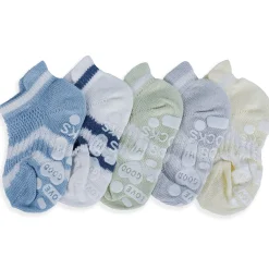 Baby Moo Striped Comfy Anti-Skid Adorable 5 Pack Socks - Multicolour