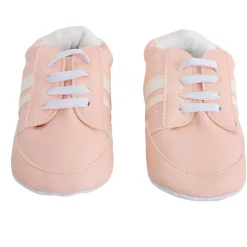 Baby Moo Striped Peach Lace Up Sneakers