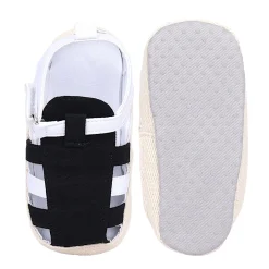 Baby Moo Stylish And Breathable Velcro Straps Anti-Skid Sandals - Black, White