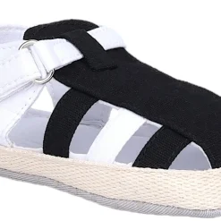Baby Moo Stylish And Breathable Velcro Straps Anti-Skid Sandals - Black, White