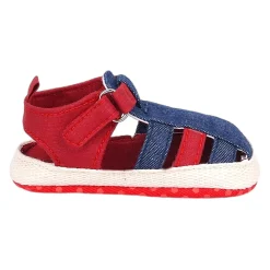 Baby Moo Stylish Denim Breathable Velcro Straps Anti-Skid Sandals - Blue