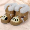 Baby Moo Submarine Velcro Warm Furry Booties - Brown