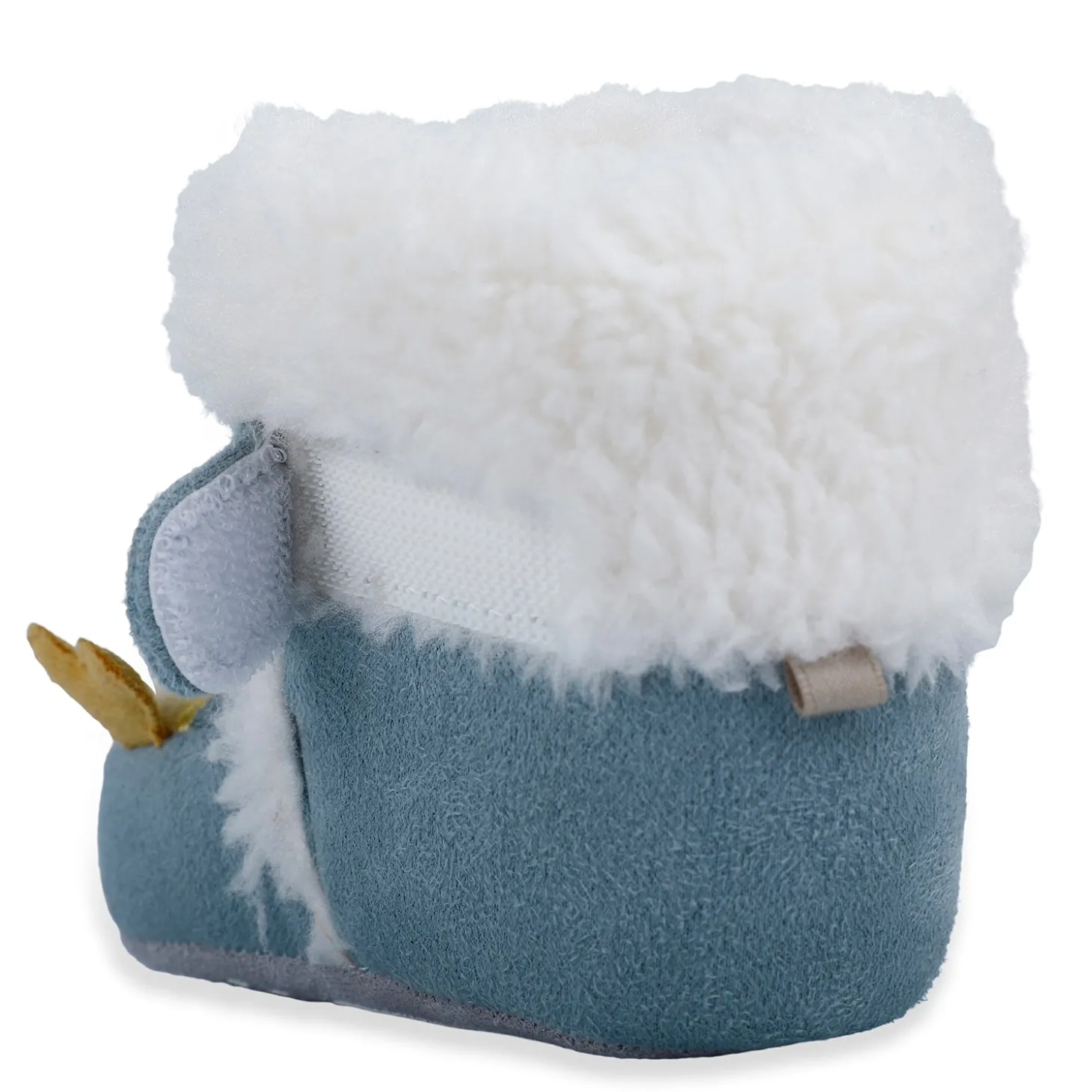 Baby Moo Submarine Velcro Warm Furry Booties - Blue