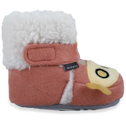 Baby Moo Submarine Velcro Warm Furry Booties - Pink