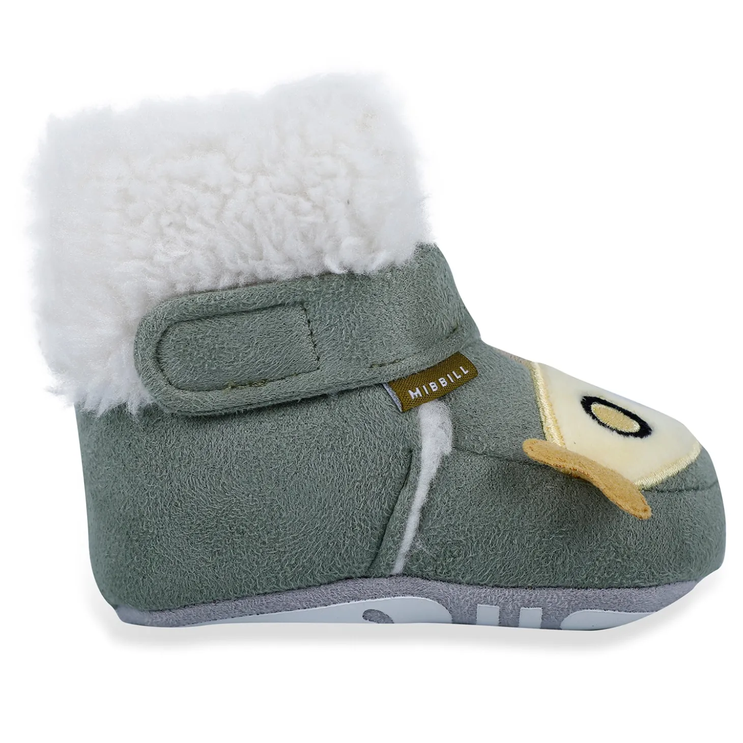 Baby Moo Submarine Velcro Warm Furry Booties - Green