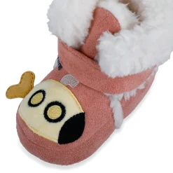 Baby Moo Submarine Velcro Warm Furry Booties - Pink