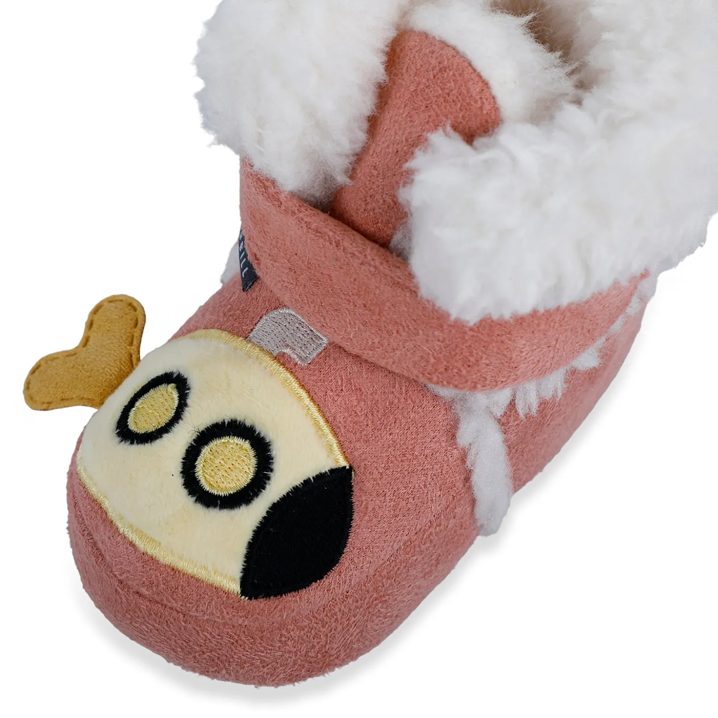 Baby Moo Submarine Velcro Warm Furry Booties - Pink