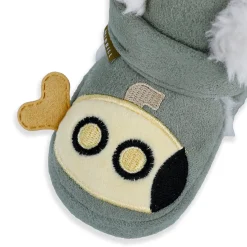 Baby Moo Submarine Velcro Warm Furry Booties - Green